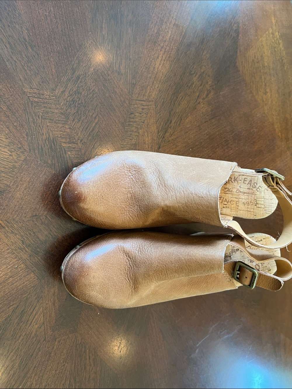 Kork-Ease Brown Leather Slingback Clogs